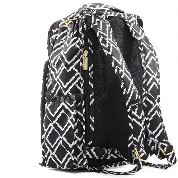 JUJUBE Be Right Back Diaper Bag Backpack - My Empress Black & White - Picture 2 of 16